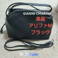 【美品】ジャンニキャリーニ　アリファM 　2way バッグ　レザー　ブラック