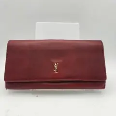 イヴサンローラン　長財布　財布　ウォレット　がま口　レッド
