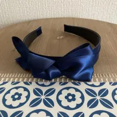 네이비 리본 헤어밴드