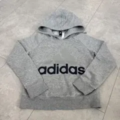 adidas グレー フード付きパーカー S