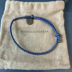 Bottega Veneta 青編み込みレザーブレスレットのサムネイル