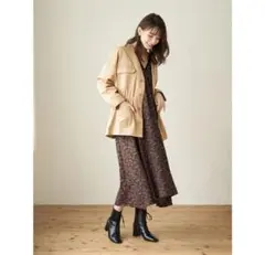 美品 GreenParks ノーカラーミリタリーブルゾン