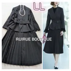 美品✩大きいサイズ✩ルイルエブティック✩ドッキングプリーツワンピーススーツLL