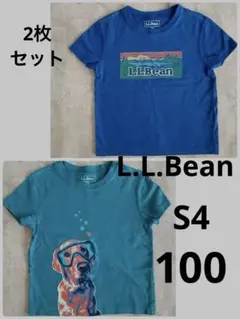L.L.Bean Tシャツ　キッズ　S4 100 セット　犬マウンテン　青のサムネイル