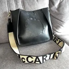 ステラマッカートニー　ロゴ スクエア クロスボディ バッグ　ショルダーバッグ　黒