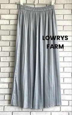 LOWRYS FARMプリーツスカート ロング丈 グレー　フリーサイズのサムネイル