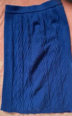 ナチュラルビューティーベーシック ブルー 青 ニットスカート Mサイズ 美品