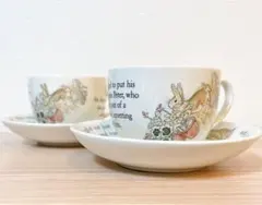 【美品】Wedgwood ピーターラビット 旧刻印　カップ＆ソーサー　2客セット