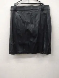 (9)ZARA フェイクレザー ミニスカート ブラック