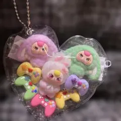 ガチャ詰めポーチ　ラブブ　ガチャ詰め　キーホルダー　ゲーム　マスコット