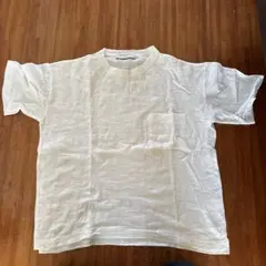ホワイト Tシャツ ポケット付き ルーズフィット
