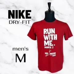 【NIKE DRY-fit】ドライTシャツ　マラソン　吸汗速乾　レッド　M