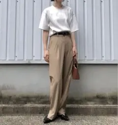 ユニクロ タック ワイドパンツ 洗える オフィス 通勤 ゆったり Mサイズ