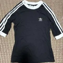 adidas 3本ライン 黒 Tシャツ S