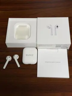 【美品】【おしゃれロゴ入り】Apple AirPods 第2世代　箱付き