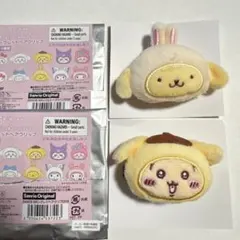 ちいかわ×サンリオ シークレットヘアクリップ うさぎ、ポムポムプリン