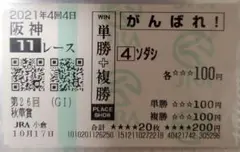 2021年 秋華賞 ゾダシ 応援馬券 期限切れ
