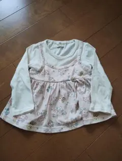 アンパンマン　重ね着風　花柄レイヤードTシャツ