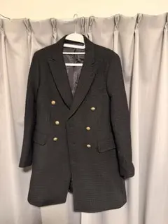 ブラック ダブルブレストコート