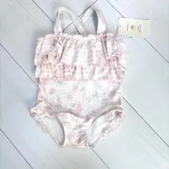 conoco 90cm 水着 ワンピース フリル 花柄 ピンク