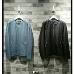 ジャーナルスタンダード購入　ノーカラーレザーライダースジャケット　最新作　S