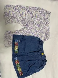 花柄パンツ　130cm デニムスカート100cm セット