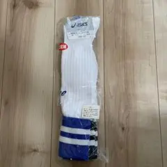 【新品】サッカーソックス 靴下 白 アシックス　26cm 25〜27cm 2足のサムネイル