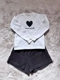 トレーナー 無印良品 コーデュロイショートパンツセット 130ー140