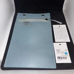 デルフォニックス　スマホポーチ 水色 メッシュデザイン マルチケース