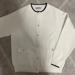 TORRAZZO DONNA美品ホワイトニットパールカーディガン