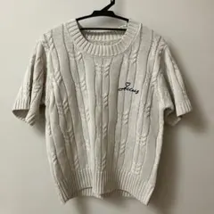 Wcloset 半袖ニット　ケーブル模様のサムネイル