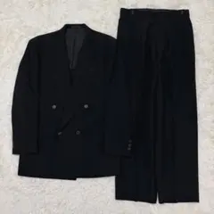 vintage ダブルブレスト セットアップスーツ アジャスター 黒 日本製 M