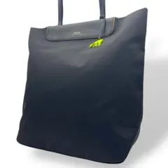 美品 バリー トートバッグ 肩掛け ナイロン レザー ブラック チャーム A4可