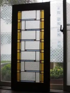 フランク・ロイド・ライト ヴィンテージ ステンドグラス 睡蓮 華 縦型