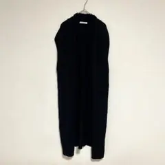 KHALITAハリータ ロングカーディガン ノースリーブ ロングジレ ブラック