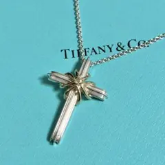 Tiffany シグネチャー クロス ネックレス コンビ sv925 K18 - メルカリ