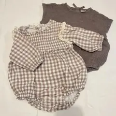 〈70〉テータテート　ロンパースセット
