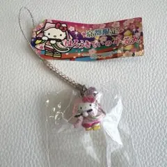 ハローキティ 風水玉乗り根付 恋愛成就 キャッツアイ キティ