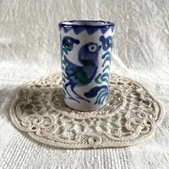 スペイン製　グラナダ焼　手描き　陶器　コップ　タンブラー　湯呑みのサムネイル