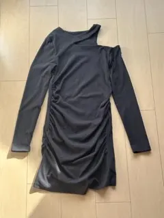 Shein ブラック オフショルダー ミニワンピース S