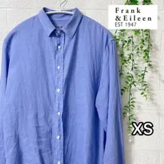 希少フランク&アイリーン リネンシャツPAULブルー XS（M相当）麻 100%