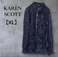 一点物⭐︎ KAREN SCOTT 【XL】ネイビー 花柄 長袖 ジャケット
