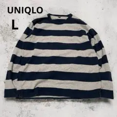 00s OLD UNIQLO 太ボーダー ロンT グレー ネイビー y2kのサムネイル