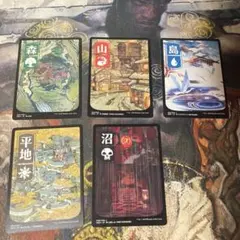 MTG 神河：輝ける世界 基本土地 5枚セット　浮世絵