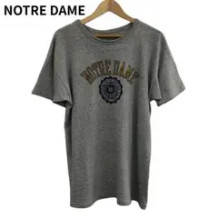 NOTRE DAME ロゴ プリント　Tシャツ グレー 半袖　ロング又