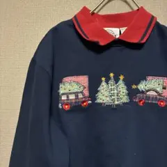 ヴィンテージ　US古着　激カワ　スウェット　トレーナー　刺繍デザイン