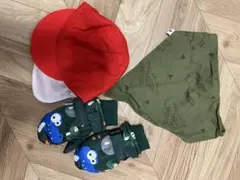 赤白帽 紅白帽 三角巾 ゴム バンダナ 手袋 スノーグローブ