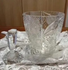 ホヤクリスタル製花瓶 & 香水瓶2点セット