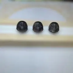 天然石・オブシディアン・ダルマパーツ3個セット