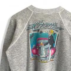 80s ヴィンテージ Hanes USA製 プリント スウェット M K12